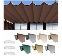 UIHECTA Retractable Wave Sun Shade Cloth, Rectangular Sun Shade Sail, Waterproof, Tear Resistant, Anti-UV Canvas, for Outdoor Garden Balcony Beach,Coffee,1.2×11M (W×L)