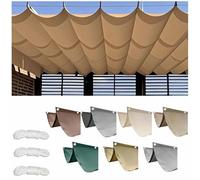 UIHECTA Retractable Wave Sun Shade Cloth, Rectangular Sun Shade Sail, Waterproof, Tear Resistant, Anti-UV Canvas, for Outdoor Garden Balcony Beach,Yellow,1.5×5M (W×L)