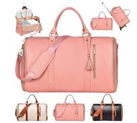 UIHECTA Rolling Garment Bags for Travel, Convertible Garment Duffle Bags, Women Carry On Bag, Luggage Bag with Trolley Glide Wheels, for Business and Leisure Trips,Pink,Single Bag