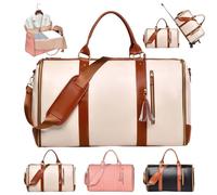 UIHECTA Rolling Garment Bags for Travel, Convertible Garment Duffle Bags, Women Carry On Bag, Luggage Bag with Trolley Glide Wheels, for Business and Leisure Trips,Beige,Single Bag