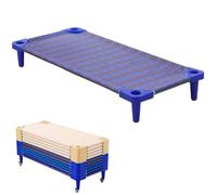 UIHECTA Stackable Kiddie Cot, Stacking Preschool Classroom Kids Cots, Daycare Cots, Ready-To-Assemble, Classroom Furniture, for Kids and Toddlers,Chequered,5PCS 130cm