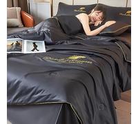 UIHECTA Summer Cool Quilt, Washable Ice Silk Simple Air Conditioning Comforter, Ice Blanket, Summer Simple Ice Silk Quilt, Lightweight Cooling Blanket (Only Quilt),A 002,220×240cm