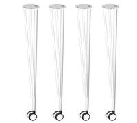 UIHECTA Table Leg Set with Swivel Casters, 4 Piece Set, Metal Table Legs for Office Desk, Computer Table, Dining Table, Dressing Table, Meeting Room Table,White,74.5 * 10.5cm