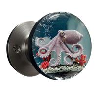 UIHECTA Unique Decorative Door Handle, Retro Round Resin Epoxy Flower Door Knob, Decorative Artisan Pull, Animal Crystal Door Handle, for Modern and Classic Homes, Bedroom Decor,04
