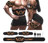 UIHOL EMS Muscle Stimulator, ABS Trainer ABS Toning Belt for Sculpting, EMS Electrical Muscle Stimulation USB Rechargeable Portable 12 Modes 19 Intensities Suitable Ab Trainer for Men and Women