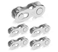 UIHRLM 10 Speed Quick Link 5 Pairs, Reusable Quick Release Bike Chain for 10-Speed Chains, Easy Installation and Removal Carbon Steel Bicycle Missing Link for Mountain Road Bikes (Silver)