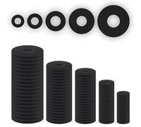 UIHRLM 100 PCS Rubber Washers Assorted, M5/M6/M8/M10 Black Heavy Duty Rubber Washers Kit, Flat Tap Sealing Washer for Household Plumbing Appliances Faucets Shower Hose Screws Bolts