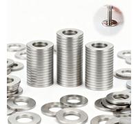 UIHRLM 100PCS M4 Washers For Screws, 12mm Outside Diameter 1mm Thickness Stainless Steel Flat Penny Washers, Washer for Bolts Screw Nuts Fixings Part for Construction Home Factories Repair