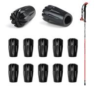 UIHRLM 12 PCS Walking Stick Ferrules, Universal Walking Pole Tips Ferrule Protectors Replacement Set, Rubber Ends for Enhanced Grip Most Terrain Asphalt Rock Fit Most Trekking Poles Hiking Canes