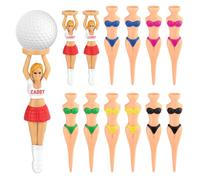 UIHRLM 12PCS Colorful Bikini Golf Tees, Funny Bikini Short Skirt Beauties Plastic Golf Ball Seats, Personalised Swiftees Golf Tees Lightweight Golf Accessories for Women Men, Practice Indoor/Outdoor