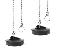 UIHRLM 2 Pack Universal Sink Plug, 40mm Rubber Bath Plug with 40cm Ball Chain, Bath Tub Plugs Replacement Fit Most Bathroom and Kitchen Drain Openings, Prevent Odors and Water Leakage Equipment