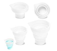 UIHRLM 4 PCS Silicone Laundry Detergent Cup, 50ml/100ml Foldble Dosing Ball for Liquid Detergent with Graduation Marks, Reusable Washing Machine Balls for Lab, Baking, Kitchen, Laundry Room