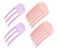 UIHRLM 4PCS Hair Volume Clips, 2 Color No Crease Volume Clips for Roots, Plastic Natural High Crown Fluffy Hair Clip for Voluminous Look Fit Home Travel Hair Salon Diy Use (Pink)