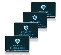 UIHRLM 4PCS RFID Blocking Card, Anti-Theft Credit Card Protector, Slim Contactless NFC Blocker Armoured Cards Protection for Bank Debit Credit Cards, Passports, Wallets, Identity Document (4)