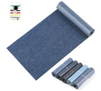 UIHRLM 5 Rolls Iron on Patches, 3.15*20.08in Denim Patches for Jeans Repair Inside & Outside Clothing, 5 Colors Stronge Adhesive Repair Patche for Clothes Jean DIY (Black/Navy/Sapphire/Sky/Light Blue)