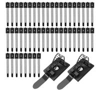 UIHRLM 50PCS Adhesive Nylon Cable Zip Ties for Cable Management, Adjustable Cable Tidy Clip with Self-Adhesive Backing or Screw Mount for Wires Cords Organisation Computer TV Network USB Home Office