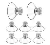 UIHRLM 8 Pieces Suction Cups, 40mm Clear Plastic Sucker with Metal Screw Nut Suction Holder, Extra Strong Adhesive Glass Suckers for Daily Hanging on Bathroom Kitchen Wall Door Other Smooth Flat