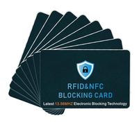 UIHRLM 8PCS RFID Blocking Card, Anti-Theft Credit Card Protector, Slim Contactless NFC Blocker Armoured Cards Protection for Bank Debit Credit Cards, Passports, Wallets, Identity Document (8)