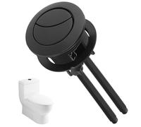 UIHRLM Black Toilet Flush Button Replacement, 1 Pack 38mm Dual Toilet Flush Button Kit, Round Head Toilet Flush Replacement Accessories Bathroom Fixtures for Water Tank Repair (Black)