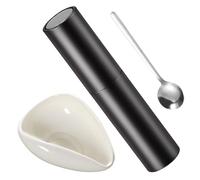 UIHRLM Coffee Bean Dosing Cup Set, Ceramic Coffee Dosing Cup & Small Spray Bottle & Stainless Steel Scoop Spoon, Dosing Cups Set Coffee Making Accessories for Women Men Teahouse Home Use