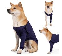 UIHRLM Dogs Anti-Licking Sleeve, Front Leg Surgery Medical Sleeve Suit With Magic Stickers for Pets, Soft Leg Wounds Protection Prevents Biting Sprains for Injury Recover (Blue, M)