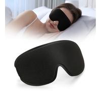 UIHRLM Full Blackout Sleep Mask, 3D Contoured Zero Pressure Eyes Mask for Sleeping, Soft & Comfortable Ergonomic Blindfold for Sleeping Travel Home Nap Rest Women Men (Black)