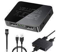 UIHRLM HDMI Splitter 1 in 2 out, 4K@30Hz HDMI Splitter for Dual Monitors with USB Cable, 1.2 HDCP HDmi Splitters Compatible with Fire Stick Full HD HDTV Blu-ray DVD Player, Duplicate & Mirror Screen