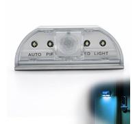 UIHRLM Keyhole Light Outdoor, Motion Sensor PIR Infrared Detector LED Light with 4 LED Lamp, Self-Adhesive Door Key Light Stick-on Front Door Hallway Closet Drawer, Battery Operated (Silver)
