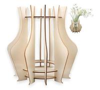 UIHRLM Wooden Vase Compatible with Lego Flower, Display 3D Puzzle Vase for Lego Flower Bouquet Artificial Flowers Hibiscus Roses Snapdragons Poppies Asters Daisies Sunflowers, Decoration Home Office