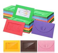 Uiifan 100 Pcs Gift Card Envelopes with Window 4 x 2.8 Inch Credit Size Gift Card Holders Blank Sleeves with Clasp for Holiday Invitation Business Greeting Supplies (Colorful)
