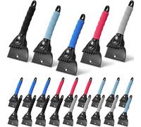 Uiifan 18 Pcs Multicolor Ice Scraper for Cars and Small Trucks Bulk 10" Ice Shovel Windshield Snow Frost Scraper Breakers Durable Window Removal Tool with Foam Handle Ergonomic Grip Winter Accessories