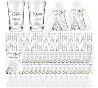 Uiifan 50 Sets Wedding Favors for Guests Wedding Shot Glasses Acrylic Clear Plastic Shot Glasses with Thank You Cards and Organza Bags for Guest Newlyweds Bridal Shower Gift (Cheers to Love)