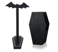 Uiifan Bat Paper Towel Holder Coffin Kitchen Utensil Holder Gothic Kitchen Accessories Black Wood Spooky Paper Towel Gothic Decor Halloween Decor for Home Table Bathroom Gifts Decoration