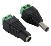 UIJHGGWEX Male & Female DC Plug Connector 2-Pin Terminal Block to 5.5x2.1mm Hollow Socket for COB LED Tape