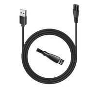 uijino USB Charging Cable Compatible with Brightup Beard Trimmer, 5V Charger for Brightup Hair Clippers FK-8688T FK-8788T IPX7 Waterproof Electric Razor Body Shaver, 2 Cleaning Brush, 3.3ft Power Cord