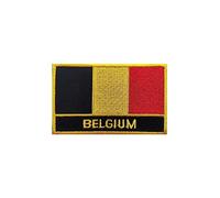 Uijokdef 1 PCS Belgium Flag Patches Iron On or Sew On Embroidered Tactical Military National Belgium Patch