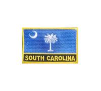 Uijokdef 1 PCS Embroidered South Carolina Flag Patch Iron On or Sew On Embroidered Tactical Military National South Carolina Flag Patch (South Carolina)