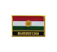 Uijokdef 1 PCS Kurdistan Flag Patches Iron On or Sew On Embroidered Tactical Military National Kurdistan Patch (Kurdistan)