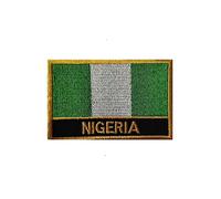 Uijokdef 1 PCS Nigeria Flag Patches Iron On or Sew On Embroidered Tactical Military National Nigeria Patch