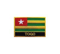 Uijokdef 1 PCS Togo Flag Patches Iron On or Sew On Embroidered Tactical Military National Togo Patch