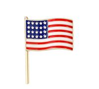 Uijokdef American Flag Lapel Pin, Patriotic Enamel Pin Badge, Red White Blue, Gold-Tone Metal, 1.38 x 1.93 Inches, Clothing Accessory