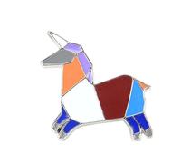 Uijokdef Decorative Enamel Animal Pin, Geometric Abstract Design, Multi-Color Metal Badge, 0.59x0.63 Inches, Butterfly Clasp, 0.8 Inches, Brass, no gemstone