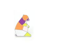 Uijokdef Decorative Enamel Animal Pin, Geometric Abstract Design, Multi-Color Metal Badge, 0.59x0.63 Inches, Butterfly Clasp, 0.8 Inches, Brass, no gemstone