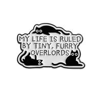Uijokdef Funny Black Cat Energy Saving Mode Quote Metal Brooch Pin, Black and White, 1.18 Inch, Unisex Accessory with Butterfly Clasp, 0.8 Inches, Brass, no gemstone