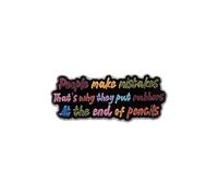 Uijokdef Inspirational Quote Metal Brooch Pin, Colorful Text on Black, Butterfly Clasp, 1.14x1.18 Inch, Unisex Fashion Accessory, 0.8 Inches, Brass, no gemstone