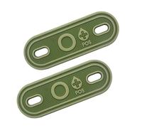 Uijokdef POS Blood Type PVC Shoe lace blood type buckle pendant tactical bag clothing zipper blood type seal pendant, size: 1.18 * 2.76 inches (Green O)