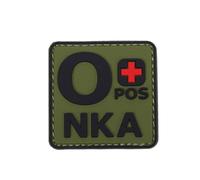 Uijokdef Uijokdef 1 PCS Blood Type POS NKA Medical PVC Patch, 3D Rubber, Noctilucent (Green O+)