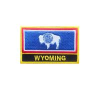 Uijokdef Uijokdef 1 PCS Embroidered Wyoming Flag Patch Iron On or Sew On Embroidered Tactical Military National Wyoming Flag Patch