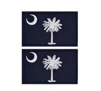 Uijokdef Uijokdef 2 PCS American State Flag Patches Hook and Loop Fastener Embroidered Patch DLY Accessories (South Carolina)