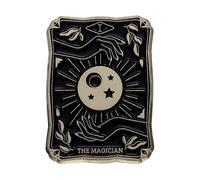 Uijokdef Vintage Tarot Card The Magician Enamel Pin, Black and Gold Metal Brooch, Mystical Design, 1.18x0.83 Inch, 0.8 Inches, Brass, no gemstone